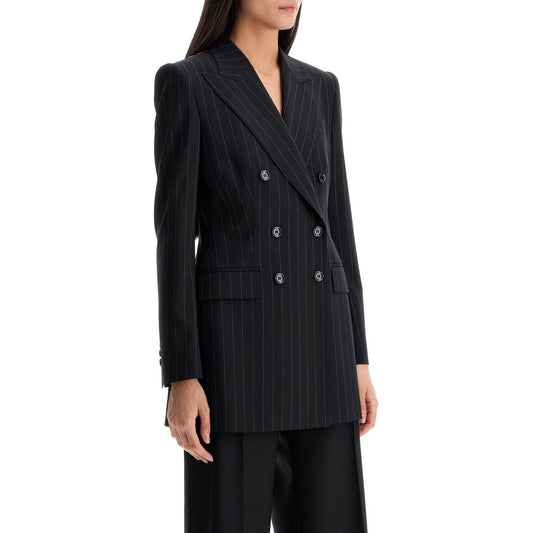 Dolce & Gabbana double-breasted stretch wool pinstripe fabric Jackets Dolce & Gabbana