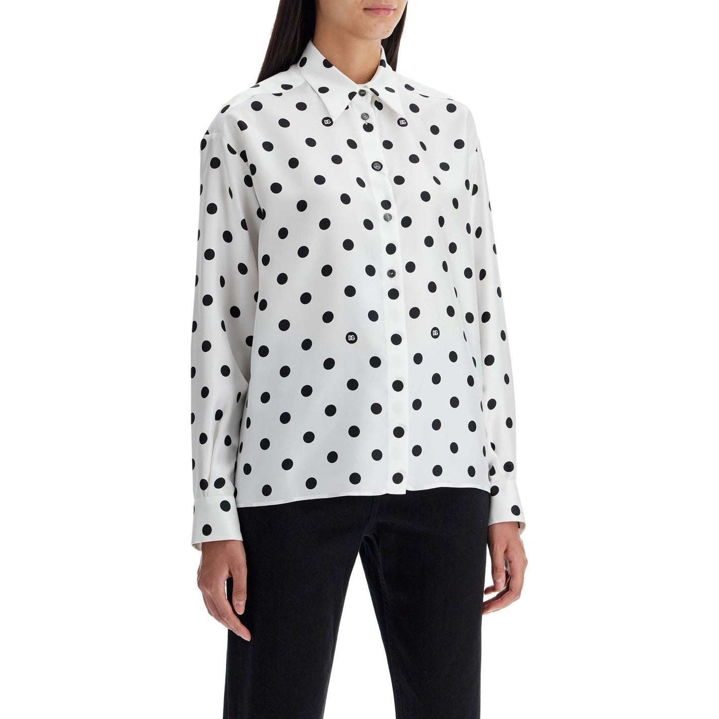 Dolce & Gabbana silk polka dot print blouse Topwear Dolce & Gabbana