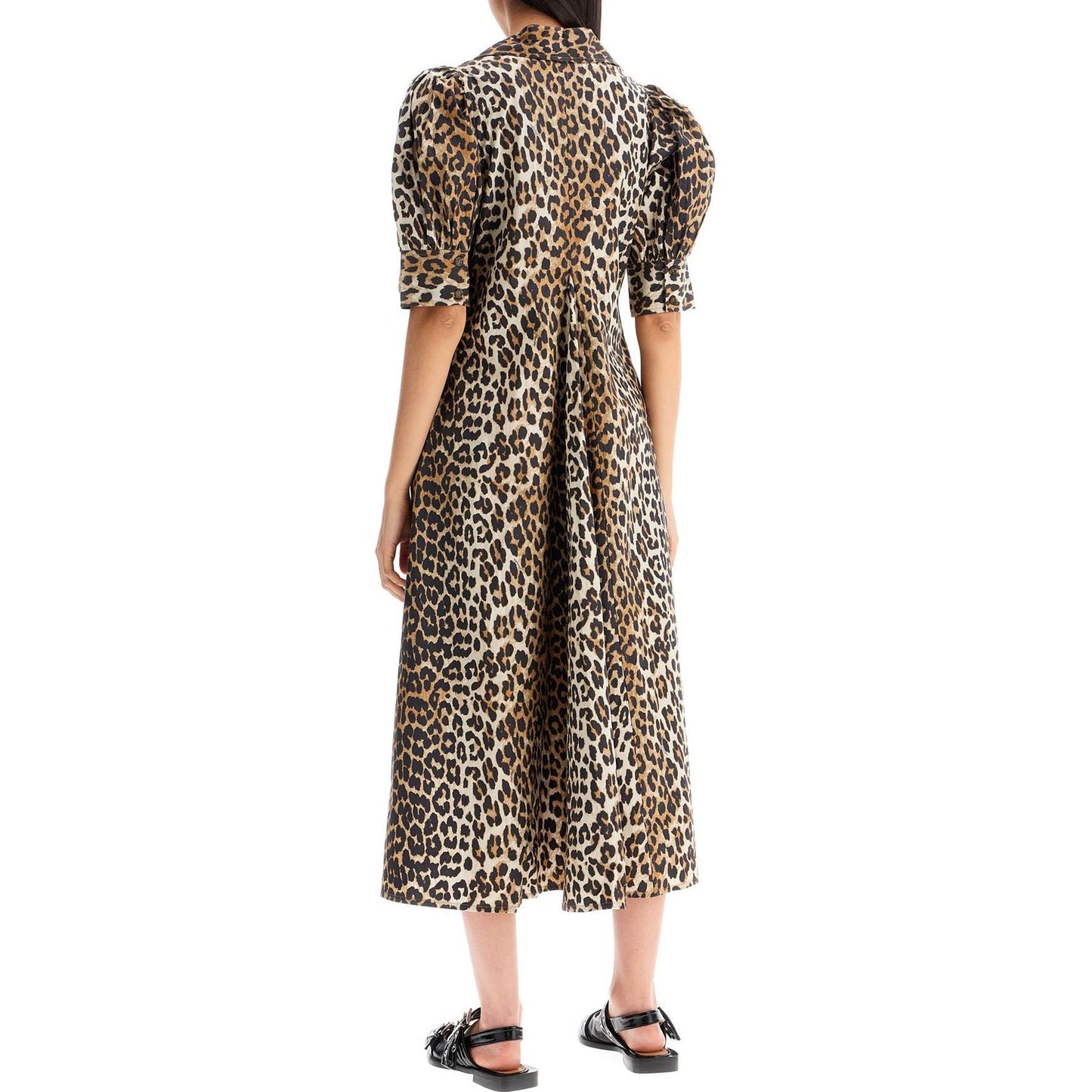 Ganni leopard print poplin dress Dresses Ganni