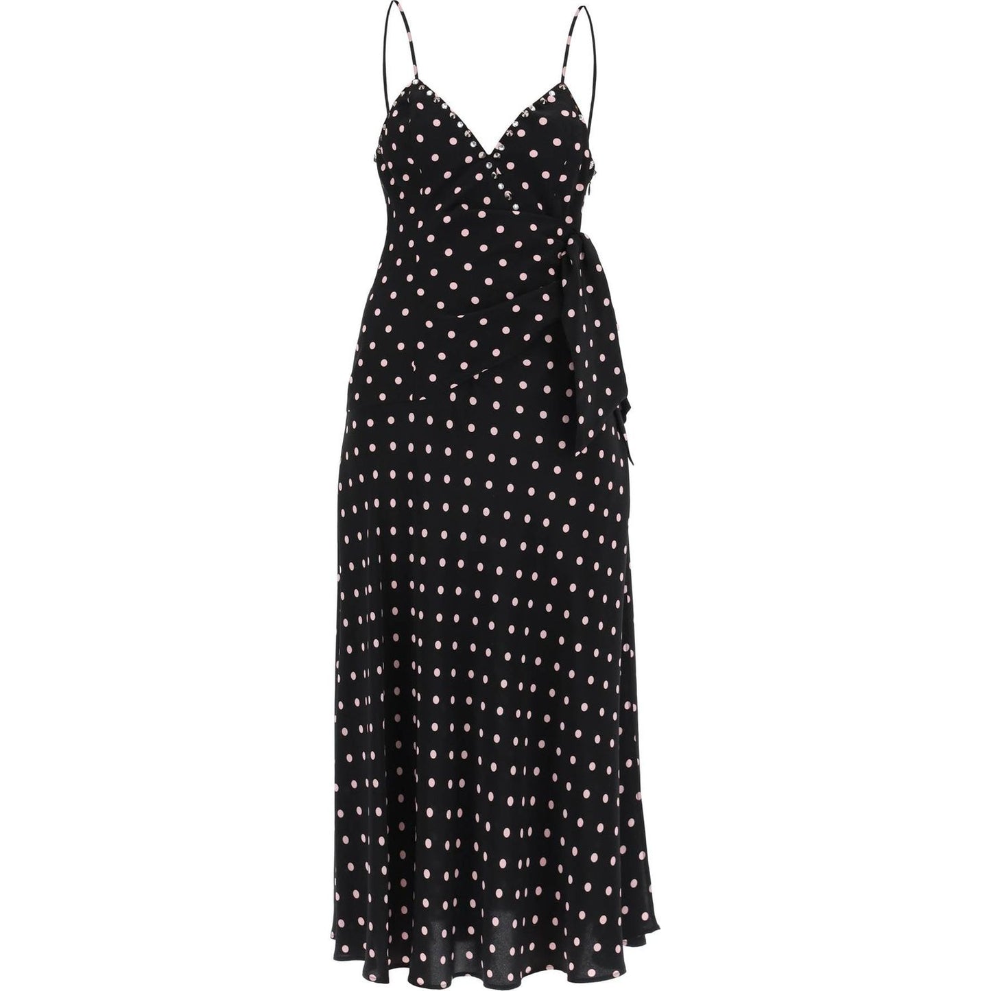 Alessandra Rich polka dot slip dress with studs and rhinestones Dresses Alessandra Rich