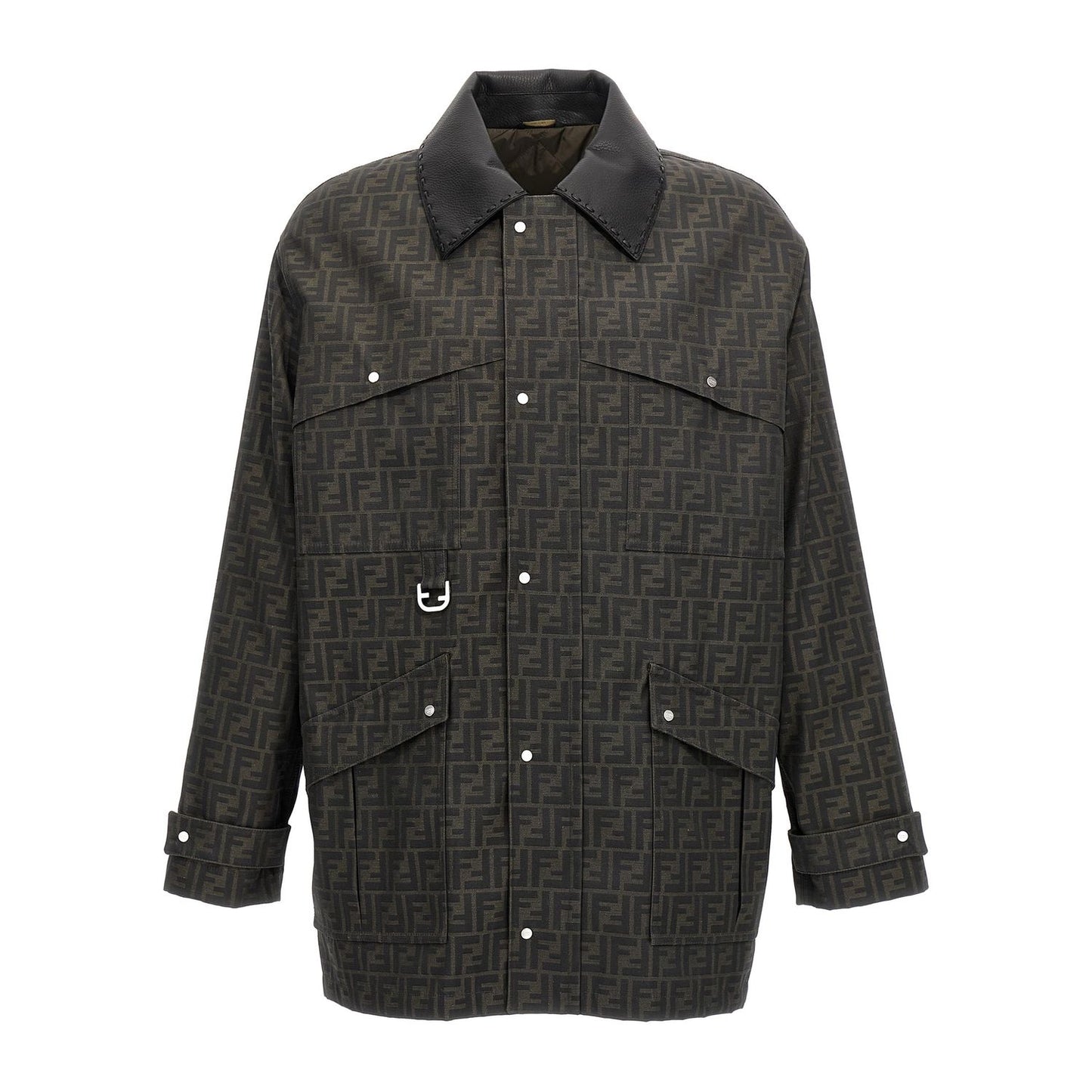 Fendi Brown Polyester Full-Length Jacket