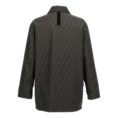 Fendi Brown Polyester Full-Length Jacket