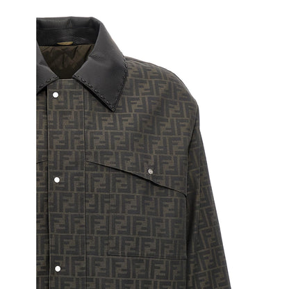 Fendi Brown Polyester Full-Length Jacket
