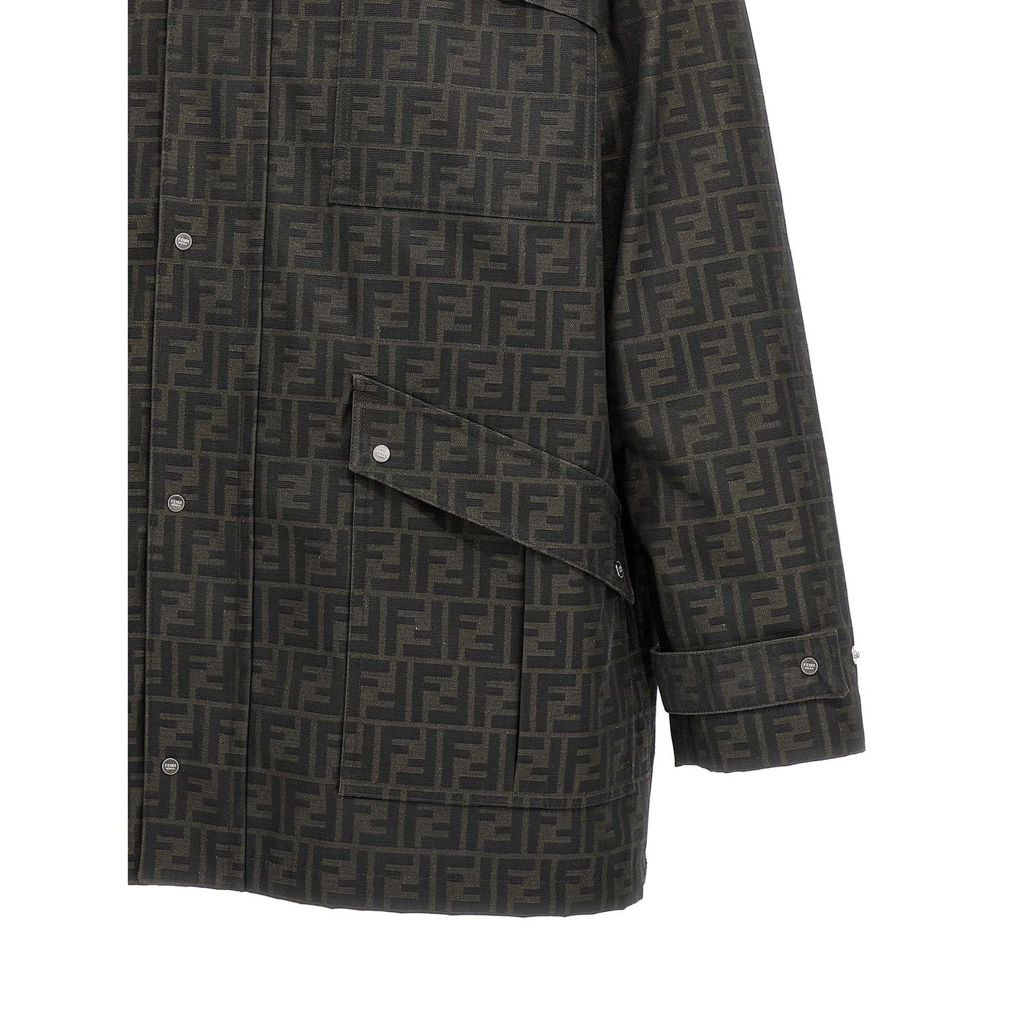 Fendi Brown Polyester Full-Length Jacket