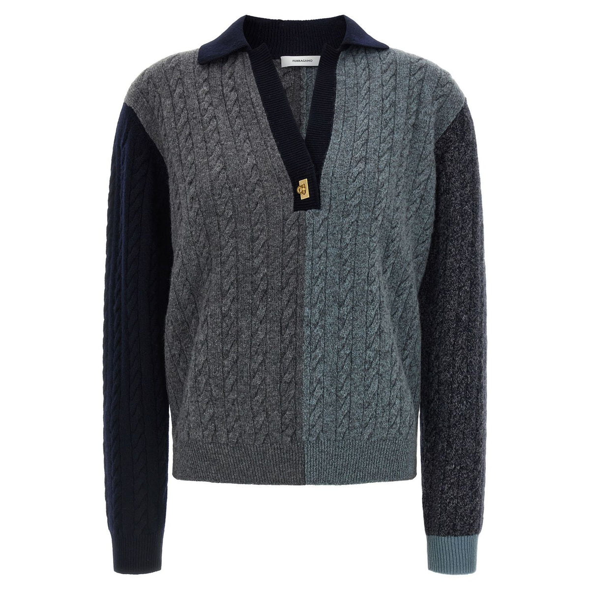 Ferragamo Multicolor Virgin Wool Cardigan