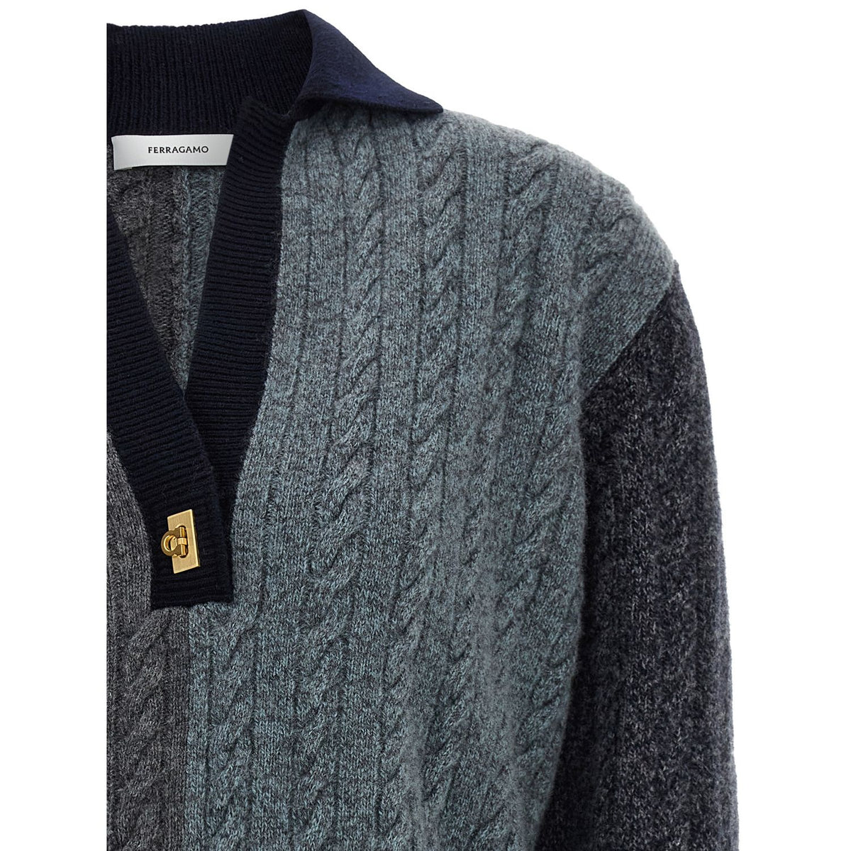 Ferragamo Multicolor Virgin Wool Cardigan