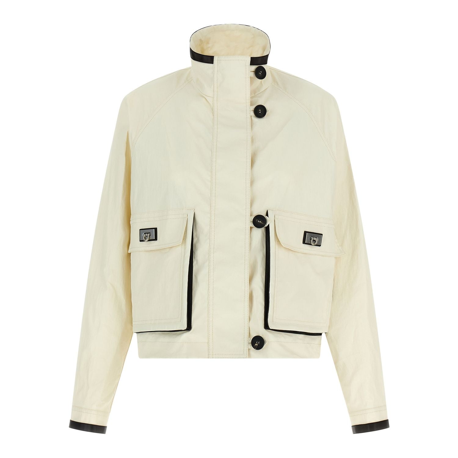 Ferragamo White Linen Full-Length Jacket