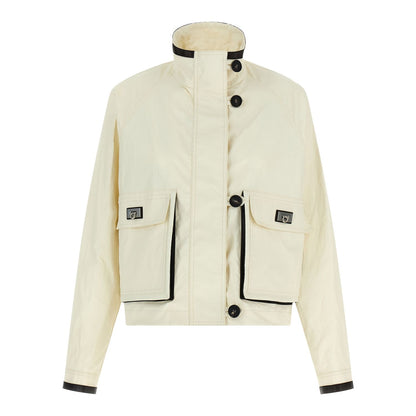 Ferragamo White Linen Full-Length Jacket