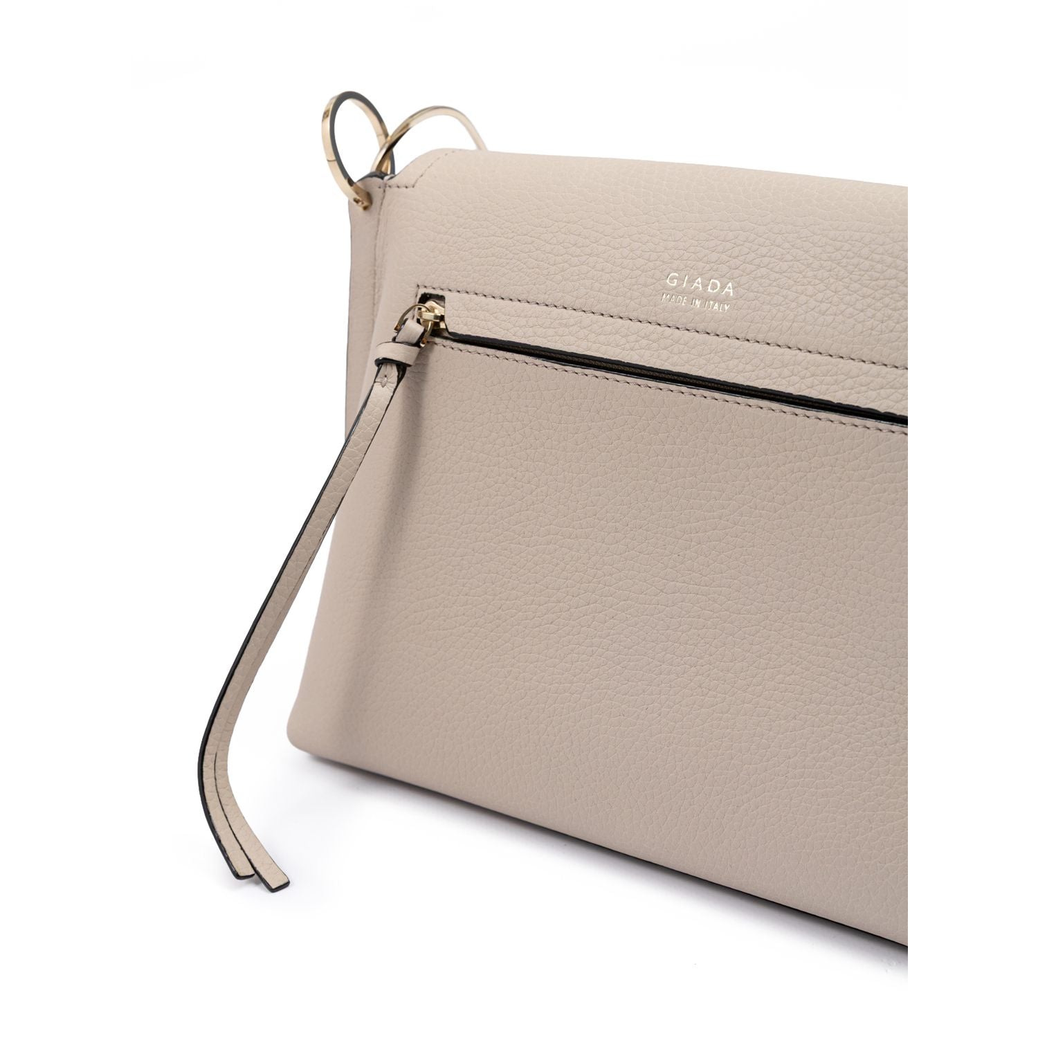 Giada Beige Grained Leather Crossbody Bag
