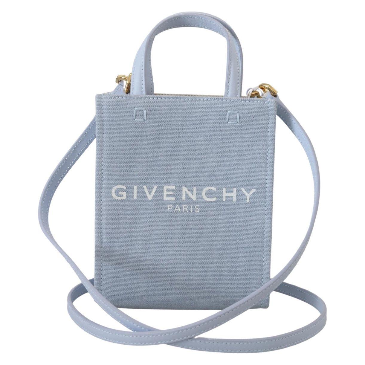 Givenchy Blue Coated Canvas Vertical Cloud Mini Shoulder Bag