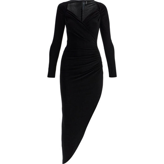 Norma Kamali asymmetric draped jersey stretch dress in Dresses Norma Kamali