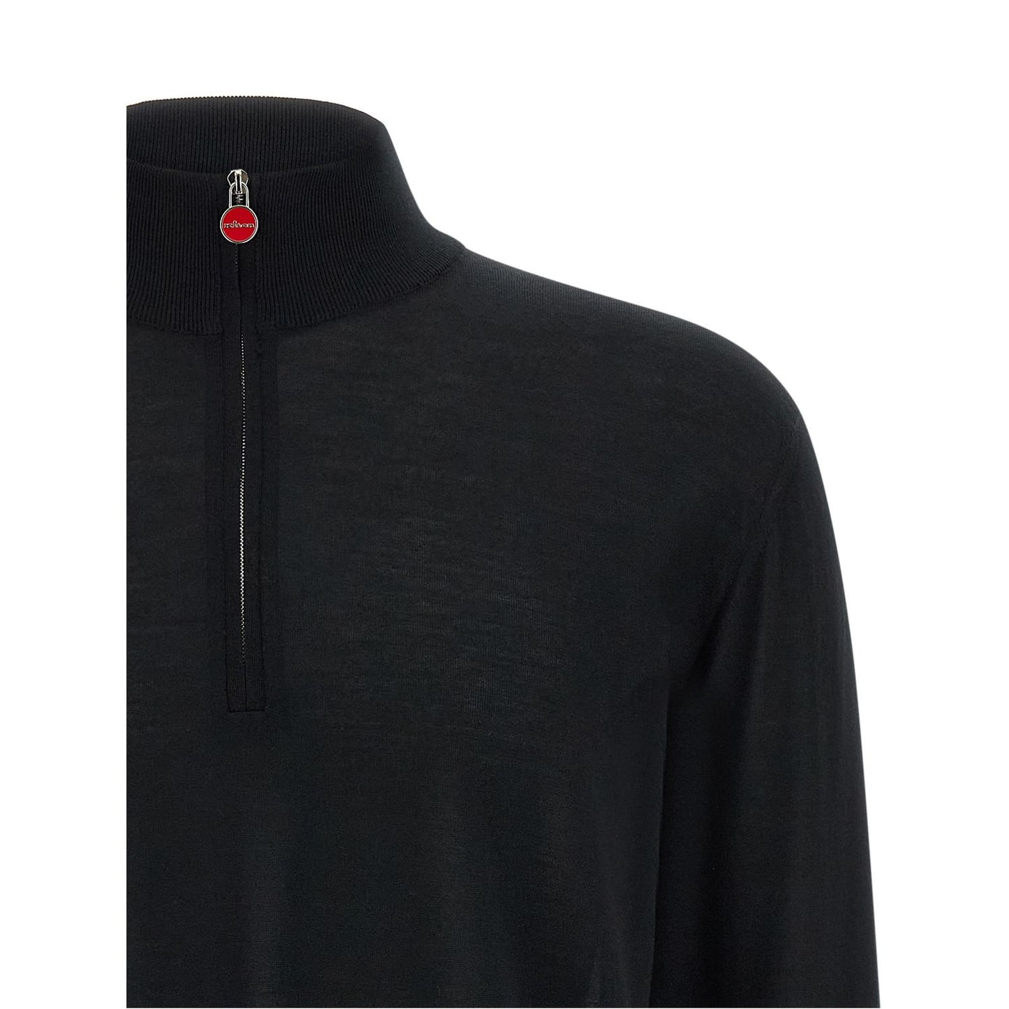Kiton Black Wool Cardigan