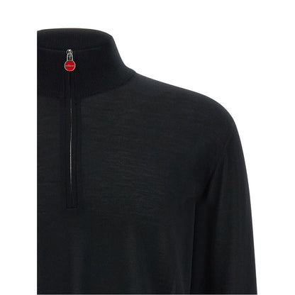 Kiton Black Wool Cardigan