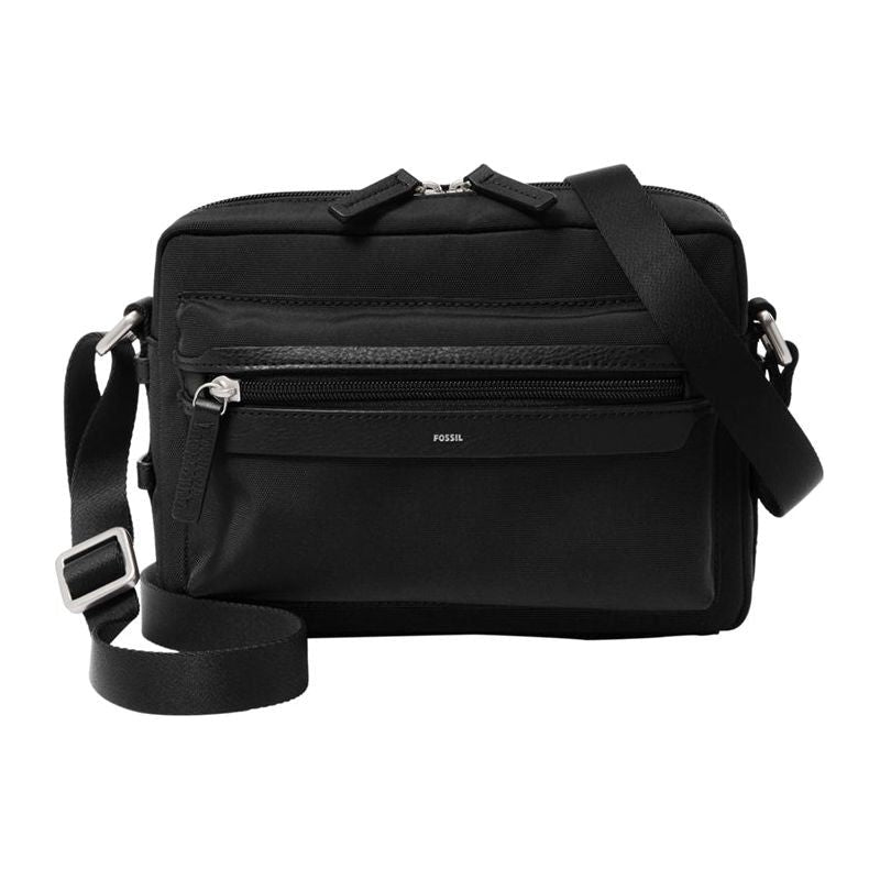 Front view with bag zipped and handles upright.