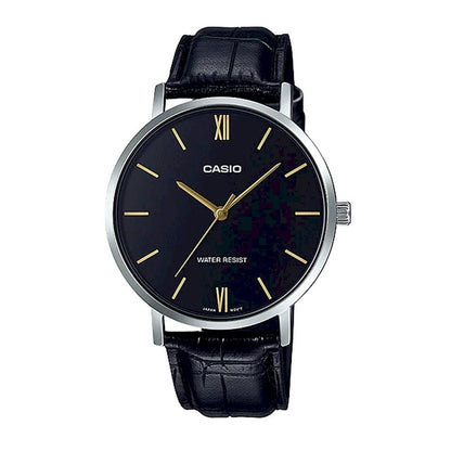 CASIO COLLECTION Mod. MINIMAL. LEATHER - BLACK