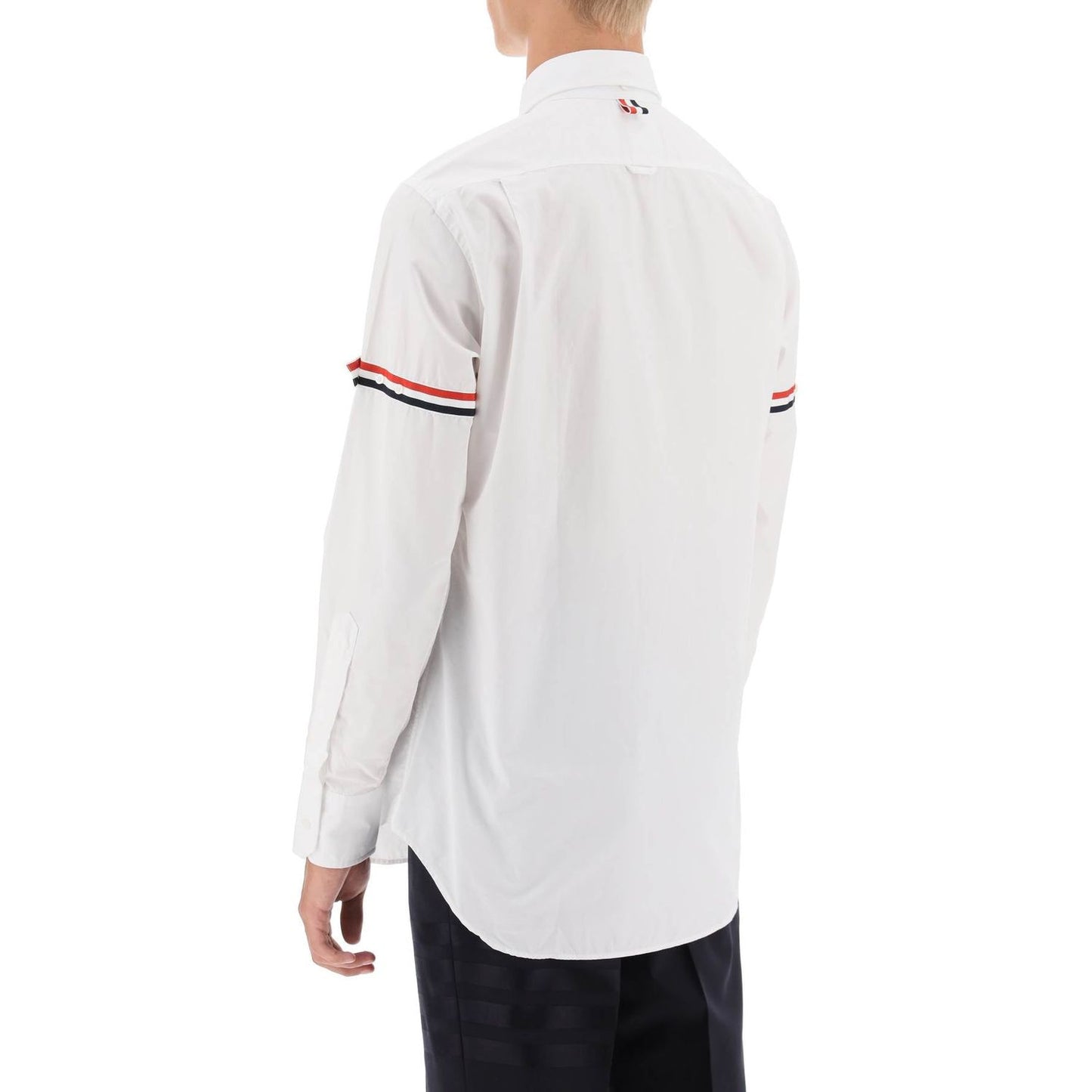 Thom Browne oxford button-down shirt with rwb armbands