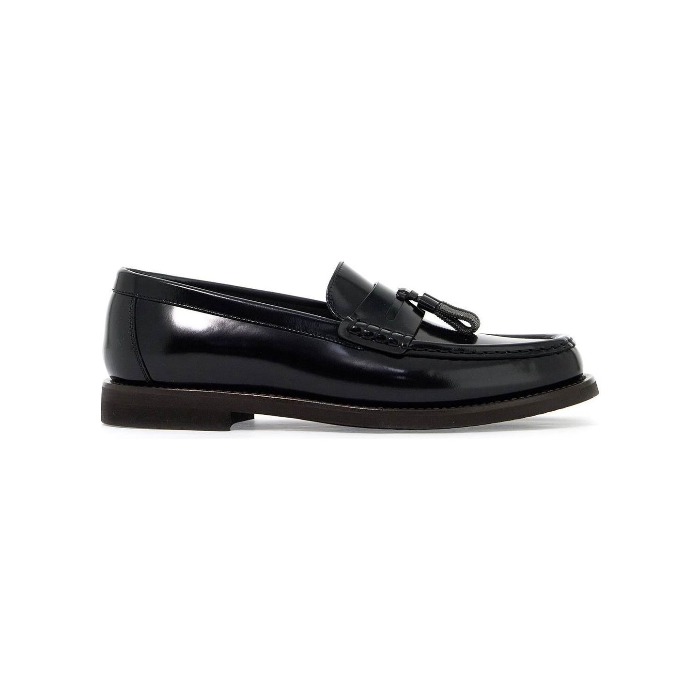 Brunello Cucinelli minimal shiny tassel calfskin loafer Loafers Brunello Cucinelli