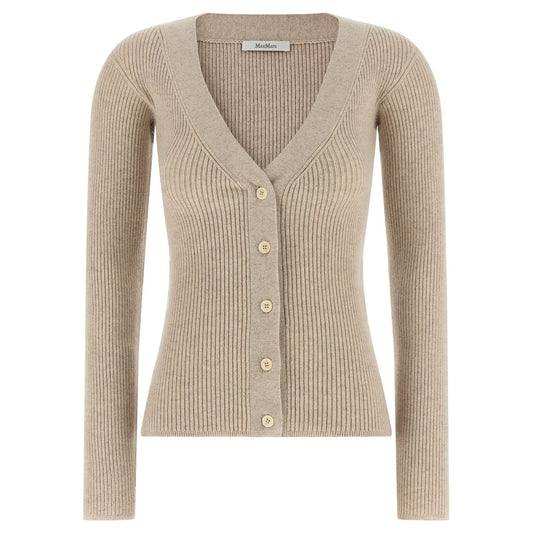 Max Mara Beige Wool Cardigan