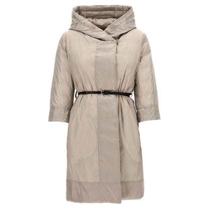 Max Mara White Polyamide Full-Length Jacket