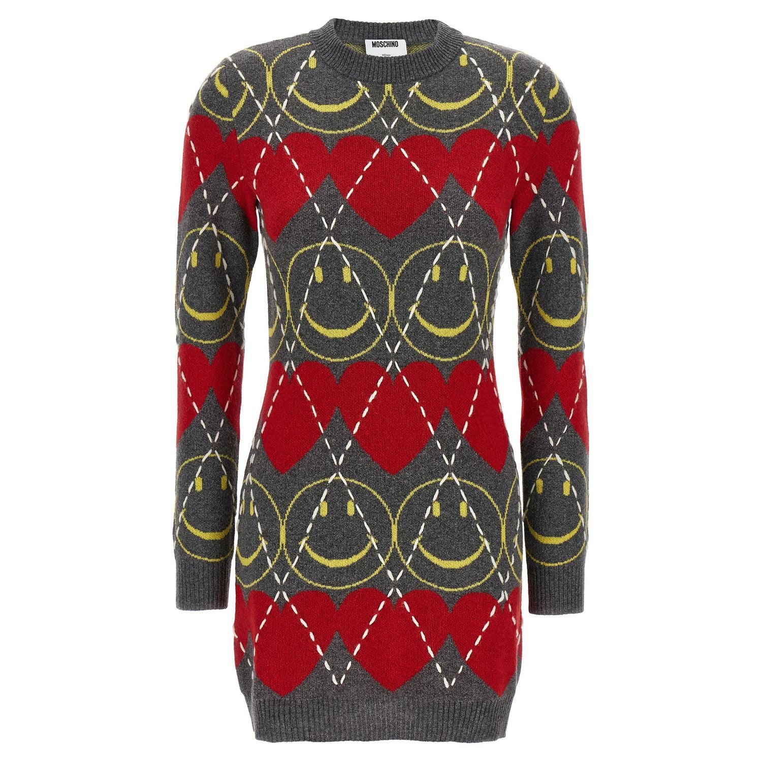 Moschino Multicolor Wool Short Dress