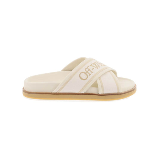 Off-White embroidered logo slides with