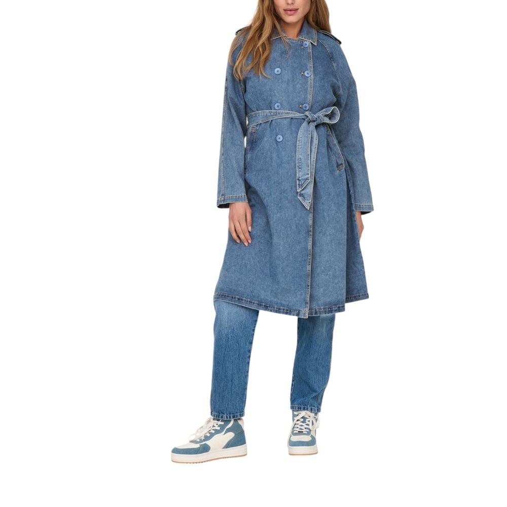 Only Blue Cotton Trench Coat