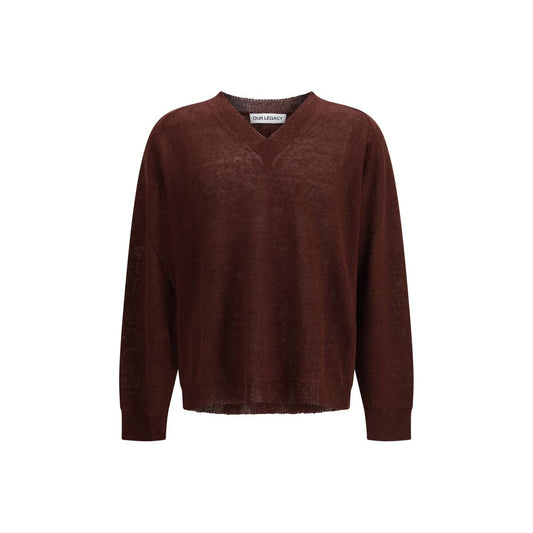 Our Legacy Bordeaux Linen Sweatshirt 1728,72470364320,Bordeaux,Clothing,IT52 | XL,Men,New with tags,Our Legacy,Sweaters - Clothing,Sweatshirts - Sweaters - Clothing
