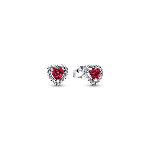 PANDORA JEWELRY Mod. ELEVATED RED HEART STUD EARRINGS