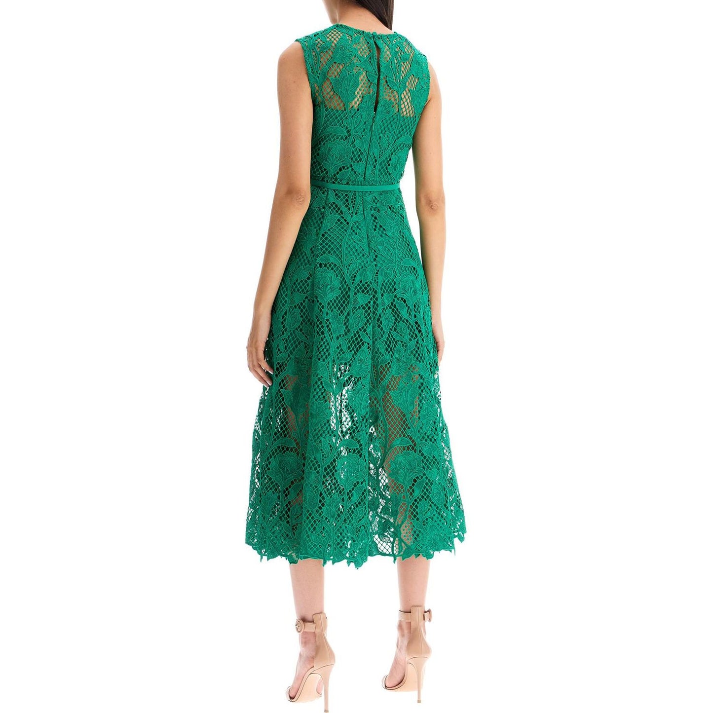 Self-Portrait Self Portrait sleeveless midi lace dress