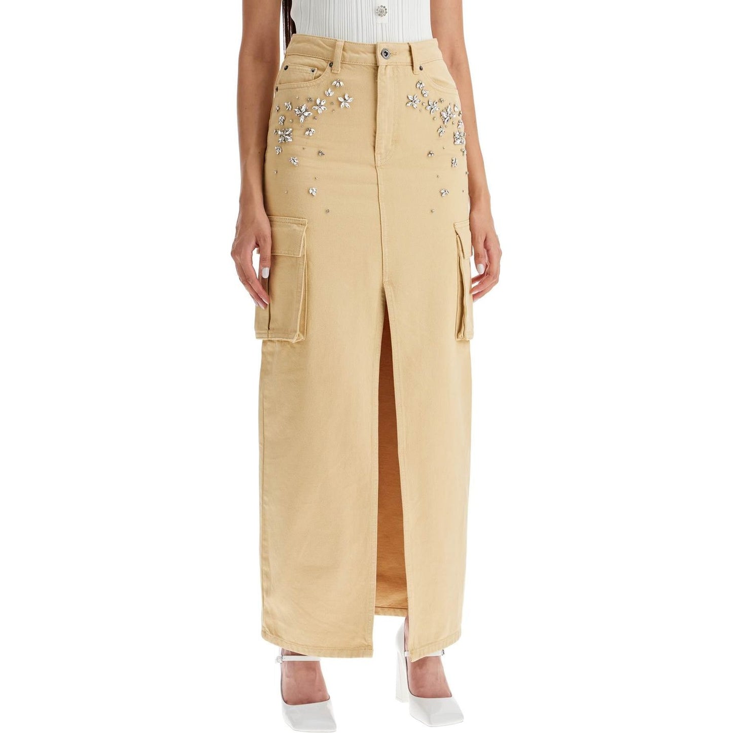 Self-Portrait Self Portrait maxi denim cargo skirt in Skirts Self-Portrait