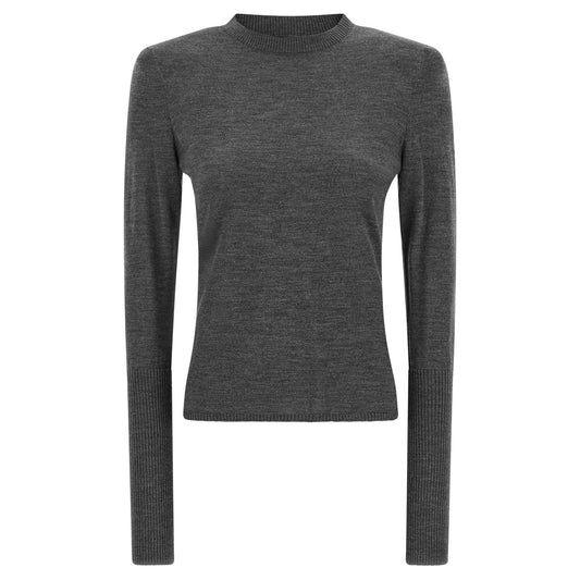 PINKO Gray Wool Cardigan