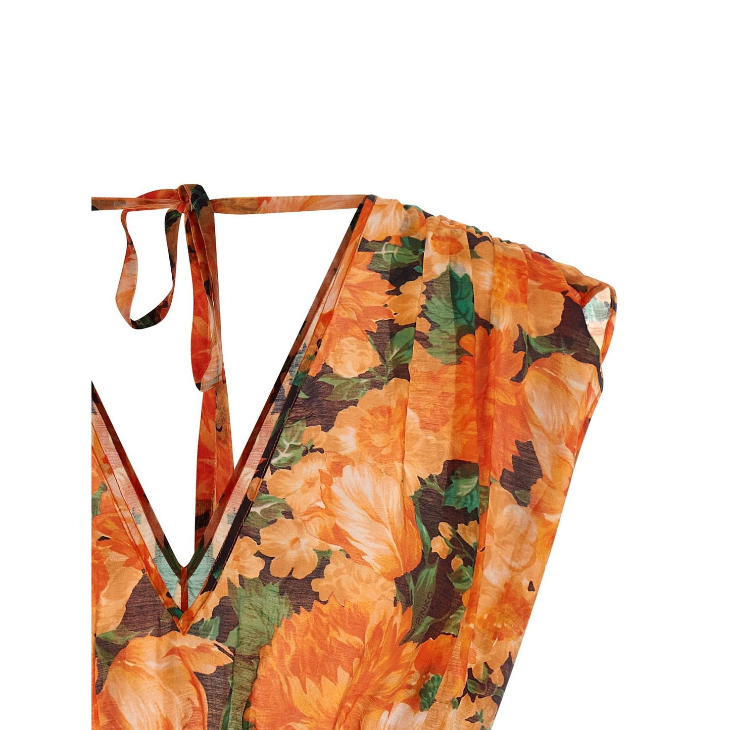 PINKO Orange Lyocell Pattern Shirt