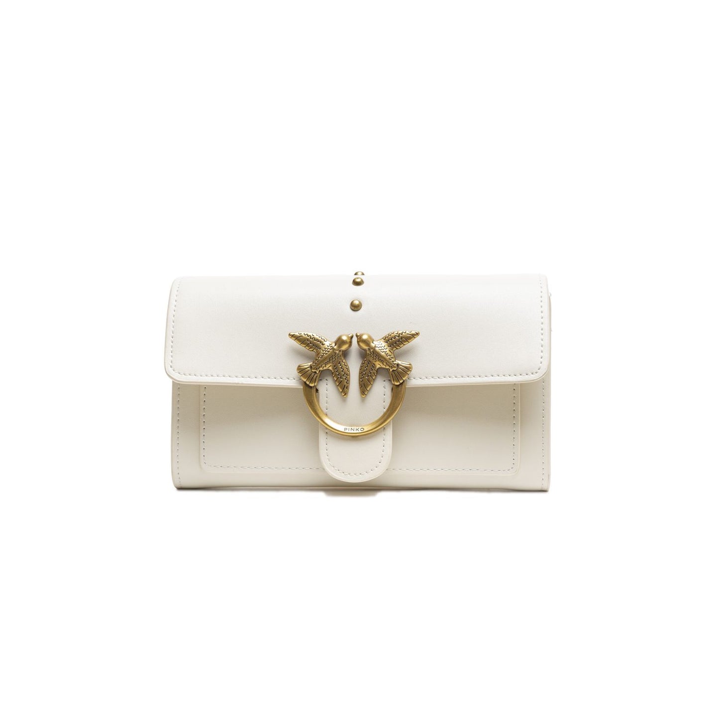 PINKO White Leather One Simply Love Mini Bag