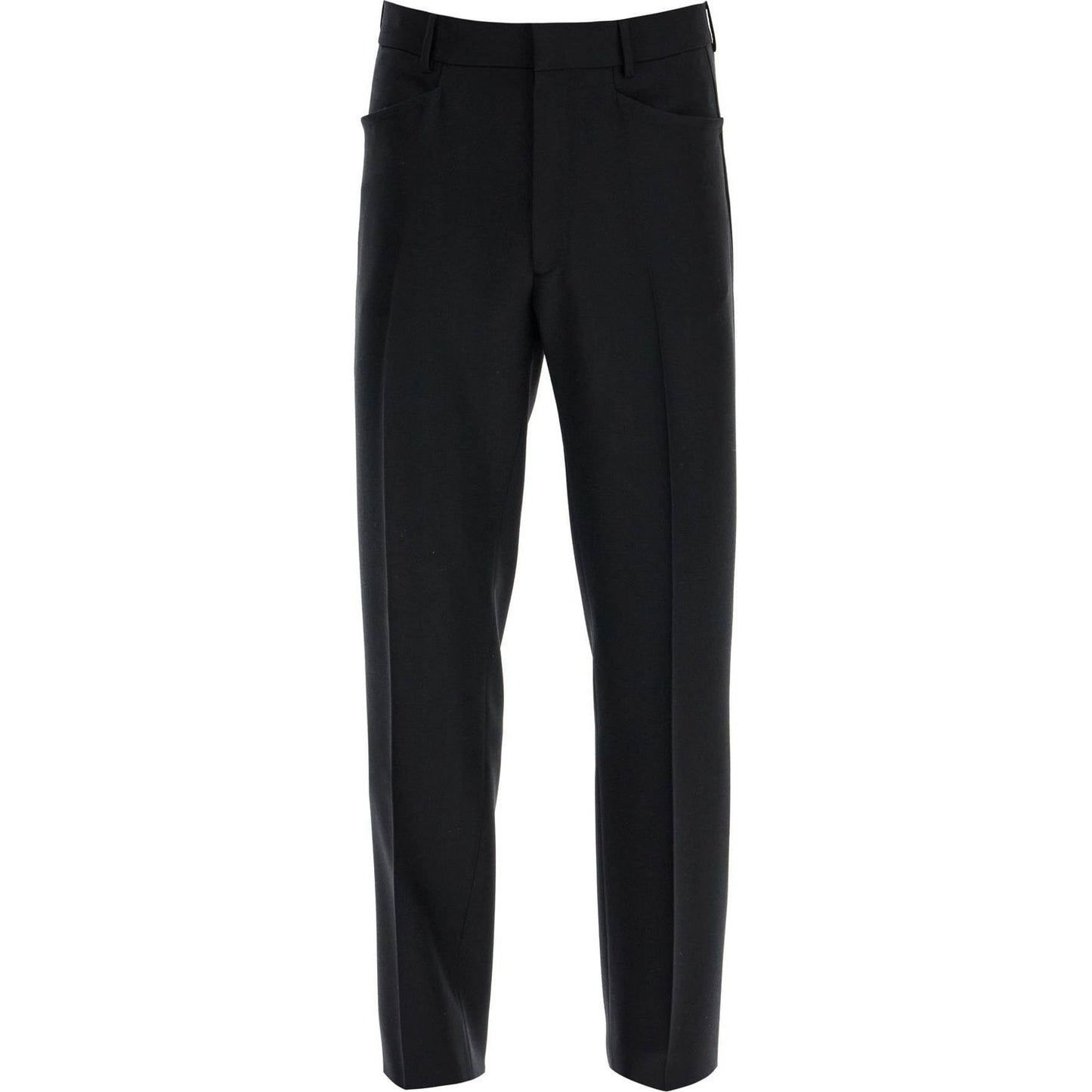 Tom Ford regular fit black wool and silk trousers