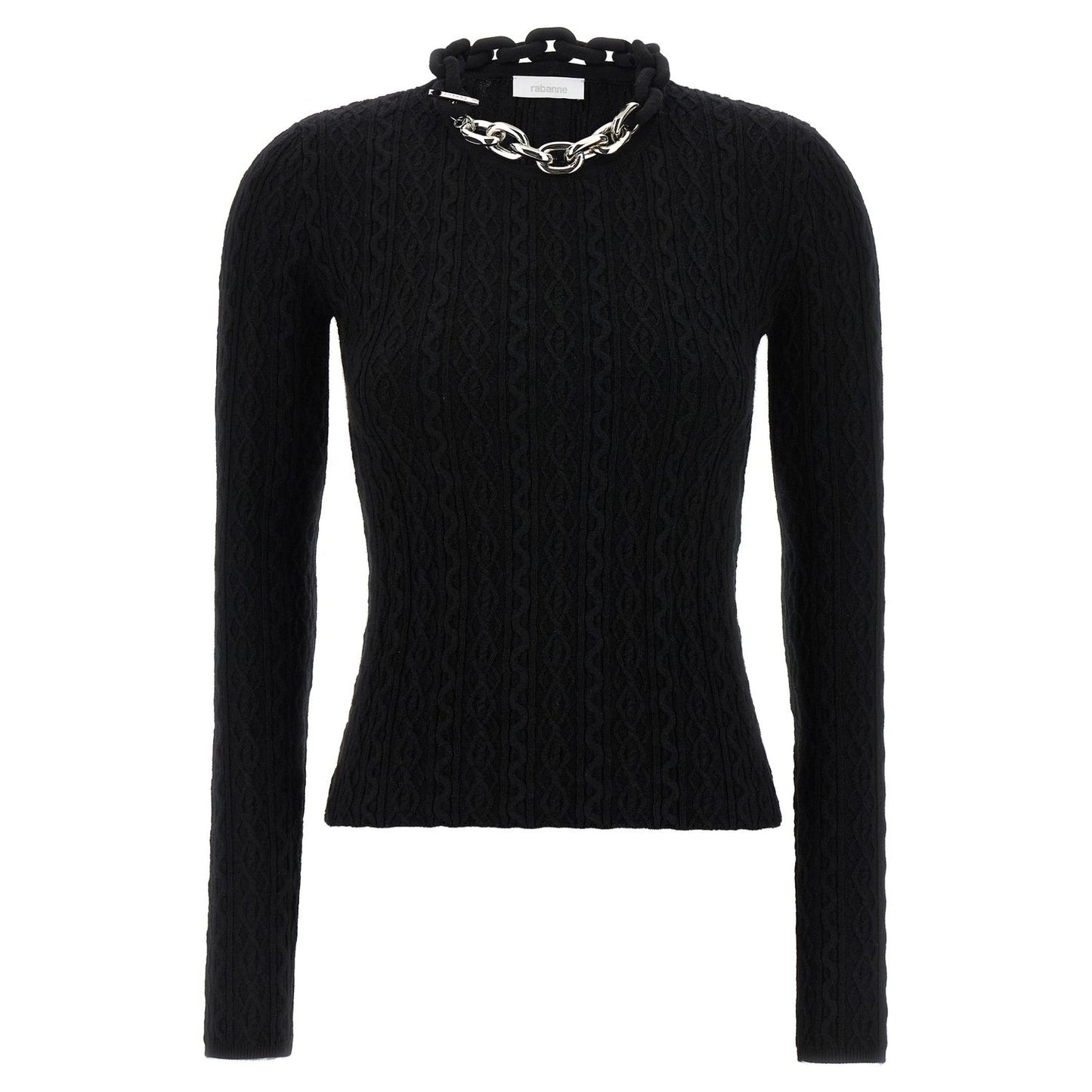 Paco Rabanne Black Wool Cardigan