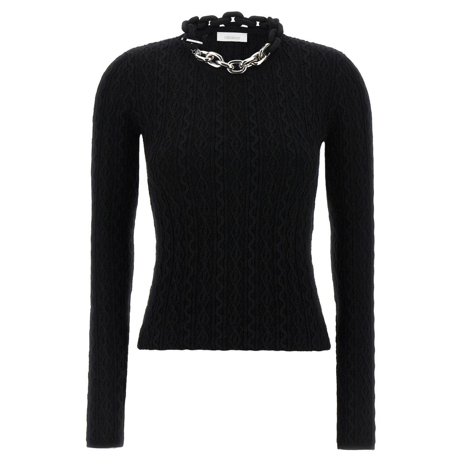 Paco Rabanne Black Wool Cardigan