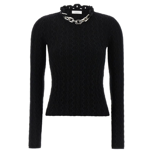 Paco Rabanne Black Wool Cardigan