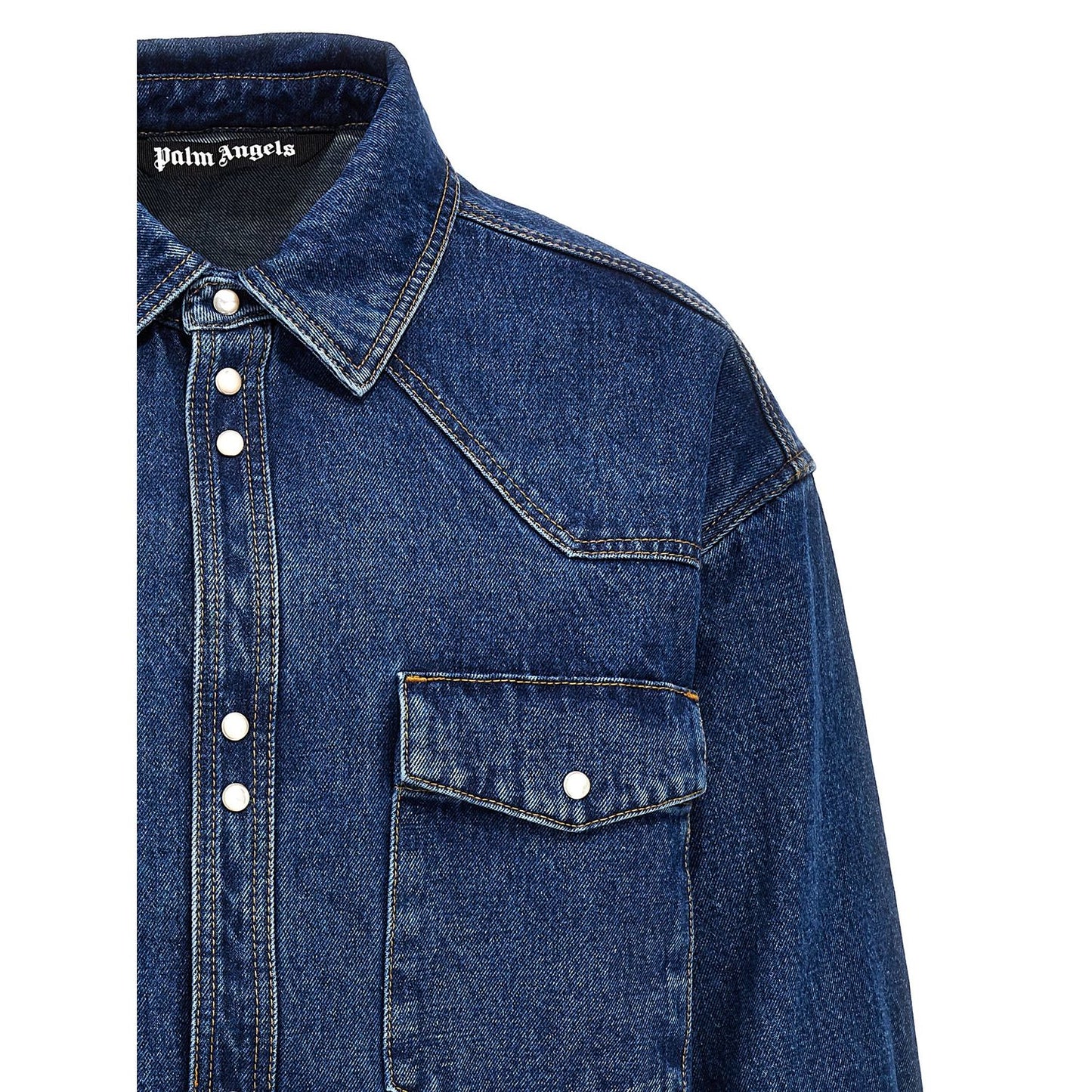 Palm Angels Blue Polyester Denim Jacket