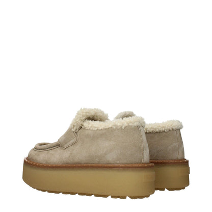 Prada Beige Leather Platform Loafers 1728,75667636384,Beige,EU36/US6,Loafers - Shoes,New with tags,Platform - Loafers - Shoes,Prada,Shoes,Women