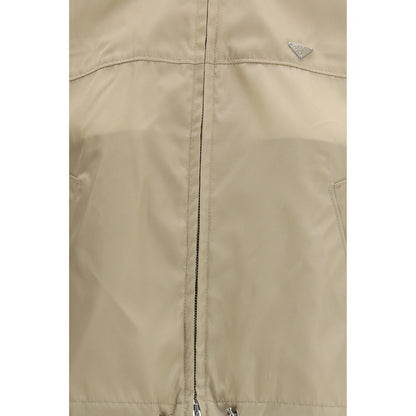 Prada Beige Recycled Polyamide Shell Jacket 1728,72470364320,Beige,Clothing,IT40 | M,IT42 | L,IT44 | L,Jackets & Coats - Clothing,New with tags,Prada,Shell Jackets - Jackets & Coats - Clothing,Women