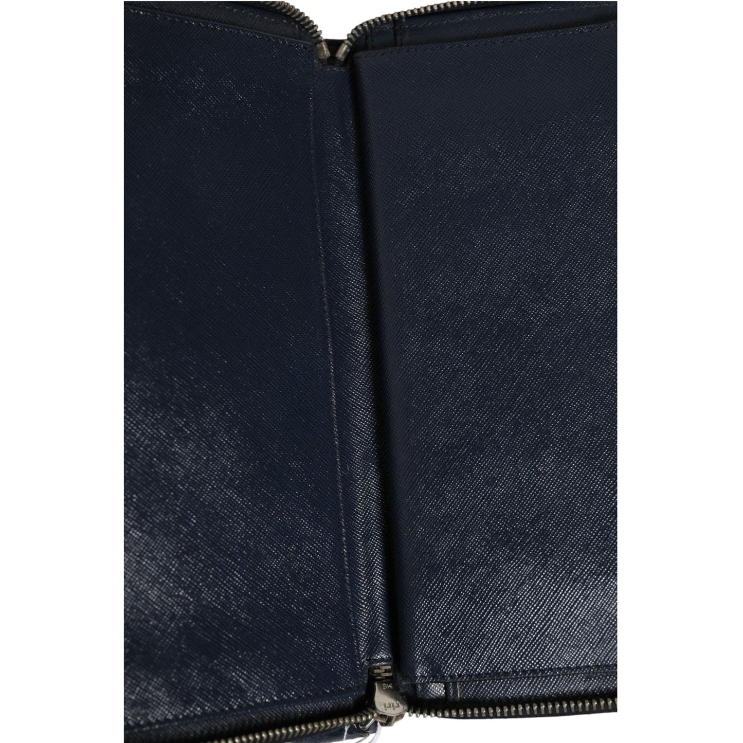 Prada Navy Oliver Embossed Leather Zip-Around Wallet