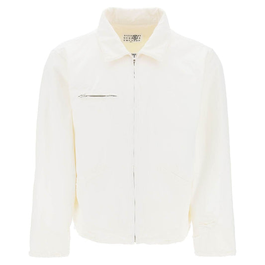 MM6 Maison Margiela distressed cotton canvas jacket Vests MM6 Maison Margiela