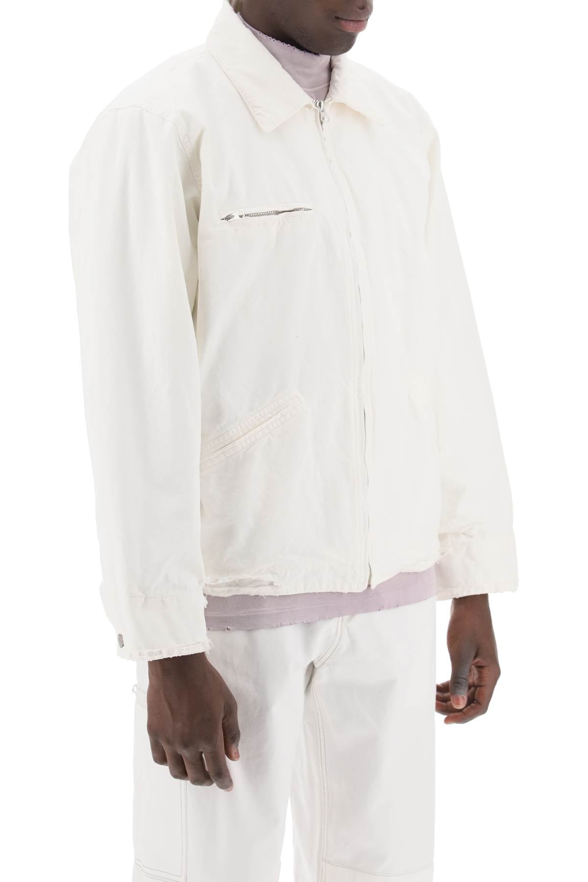 MM6 Maison Margiela distressed cotton canvas jacket Vests MM6 Maison Margiela