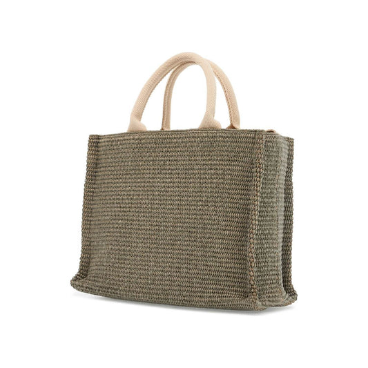 Marni raffia-effect canvas small tote bag Shopper Marni