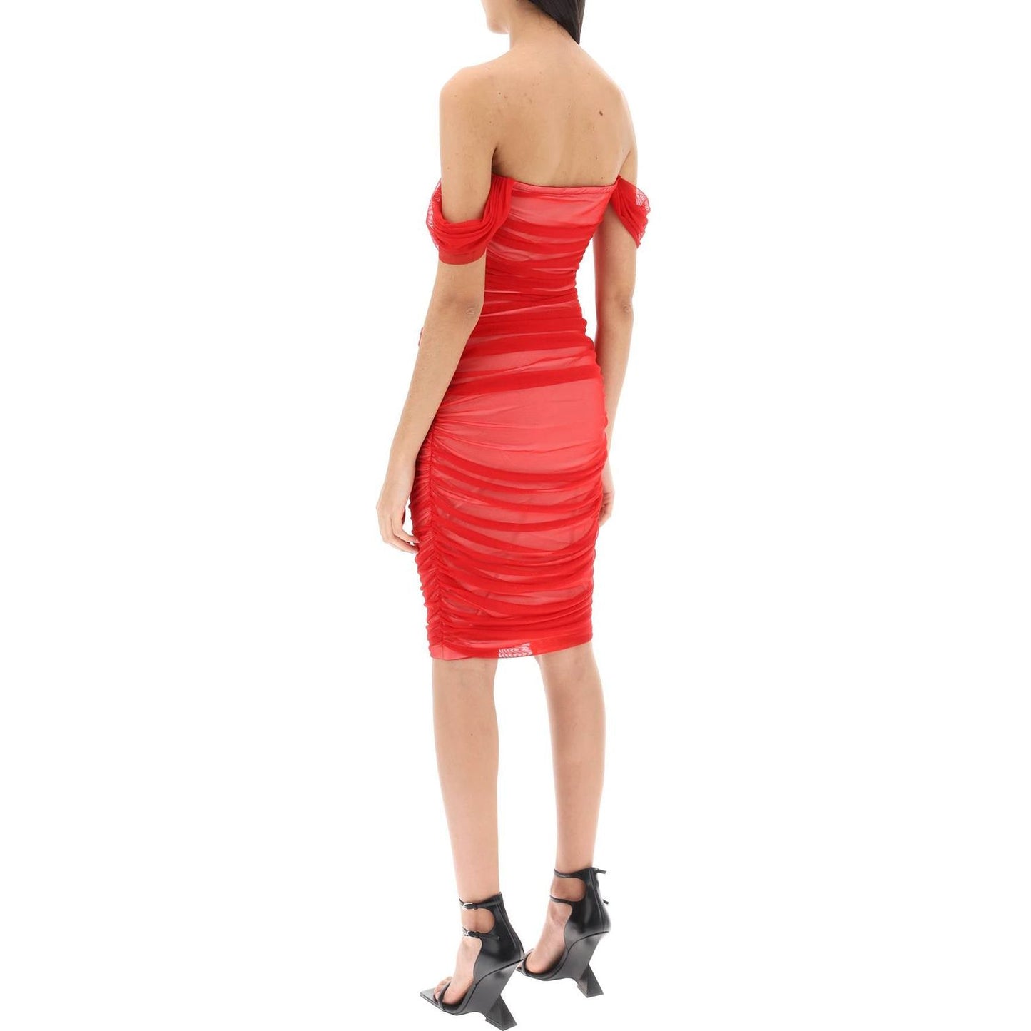 Norma Kamali walter draped mesh dress Dresses Norma Kamali