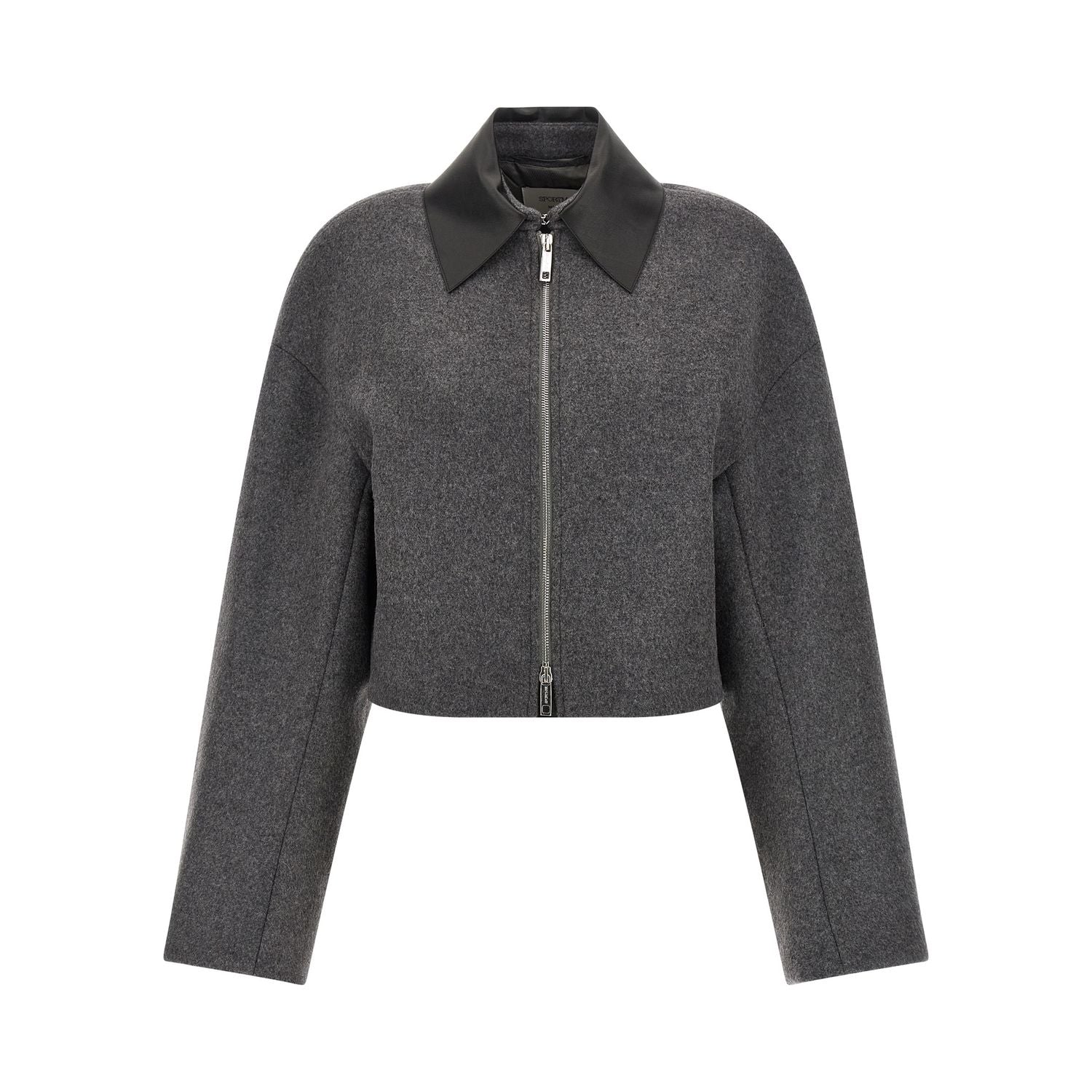 Sportmax Gray Virgin Wool Full-Length Jacket