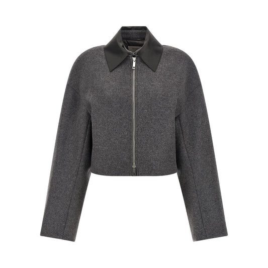 Sportmax Gray Virgin Wool Full-Length Jacket