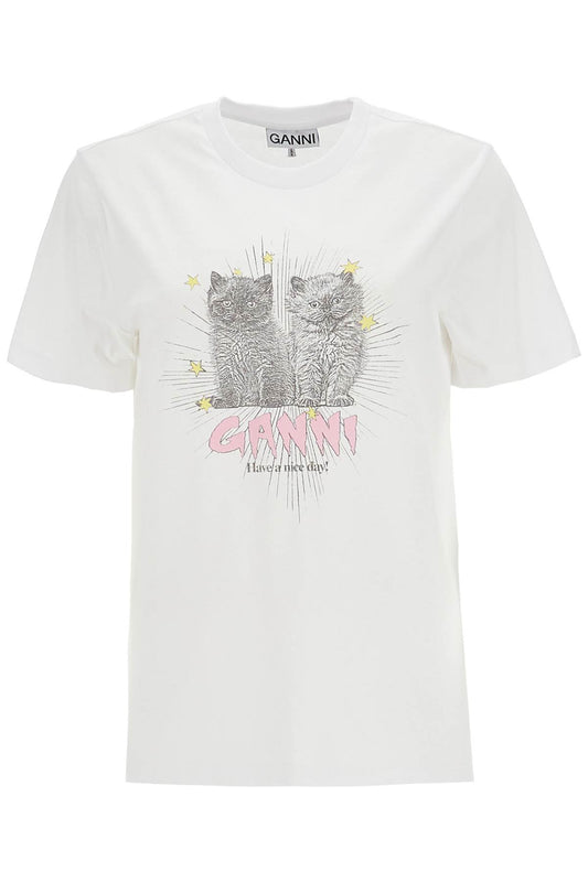 Ganni Ganni relaxed fit t-shirt with printed