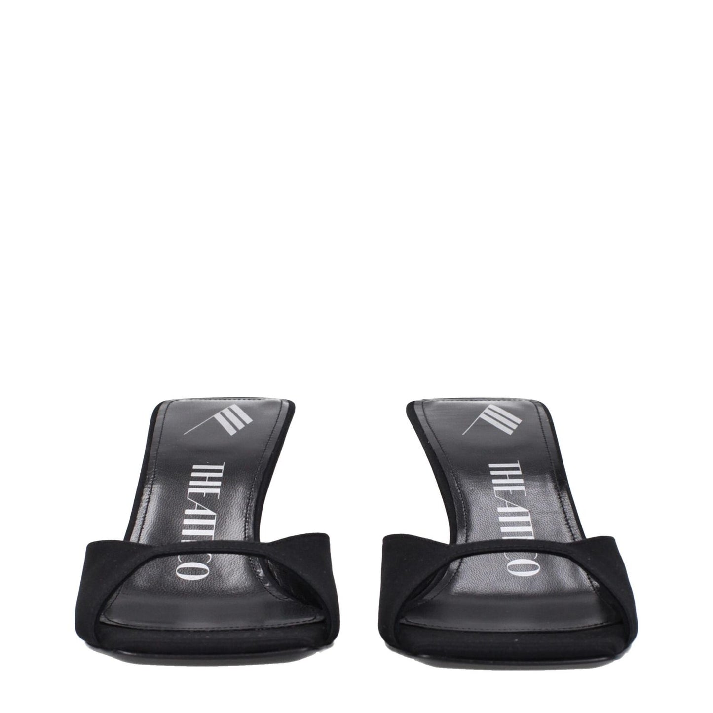 The Attico Black Satin Stiletto Heel Sandals