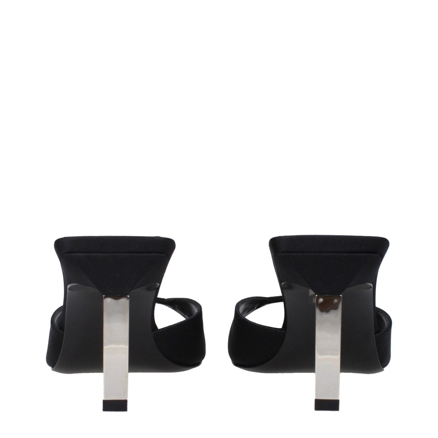 The Attico Black Satin Stiletto Heel Sandals